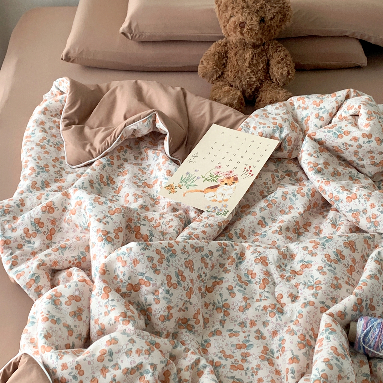 91家纺网 家纺一手货源 找家纺 桃喜 2026新款冰纱夏被夏凉被空调被 柿柿如意