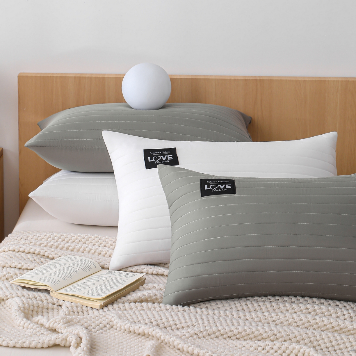 91家纺网 家纺一手货源 找家纺 （总）仁宇枕业 2026新款新品出口外贸经典love特价跑量款就是舒适羽丝绒枕头枕芯