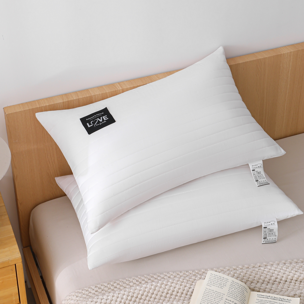 91家纺网 家纺一手货源 找家纺 （总）仁宇枕业 2026新款新品出口外贸经典love特价跑量款就是舒适羽丝绒枕头枕芯