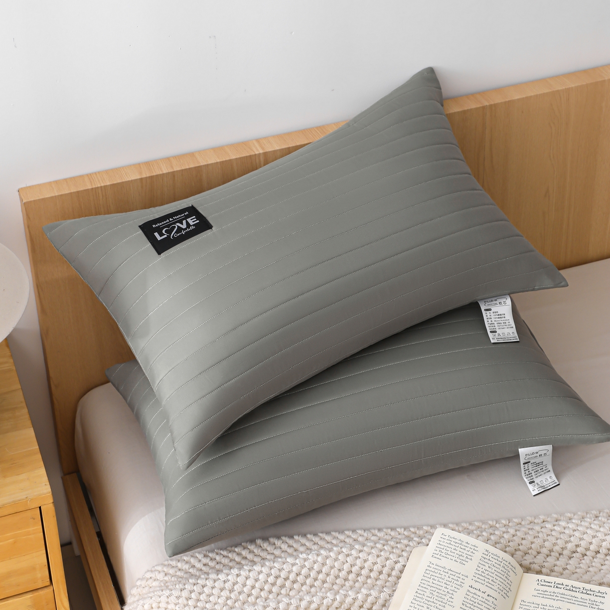 91家纺网 家纺一手货源 找家纺 （总）仁宇枕业 2026新款新品出口外贸经典love特价跑量款就是舒适羽丝绒枕头枕芯