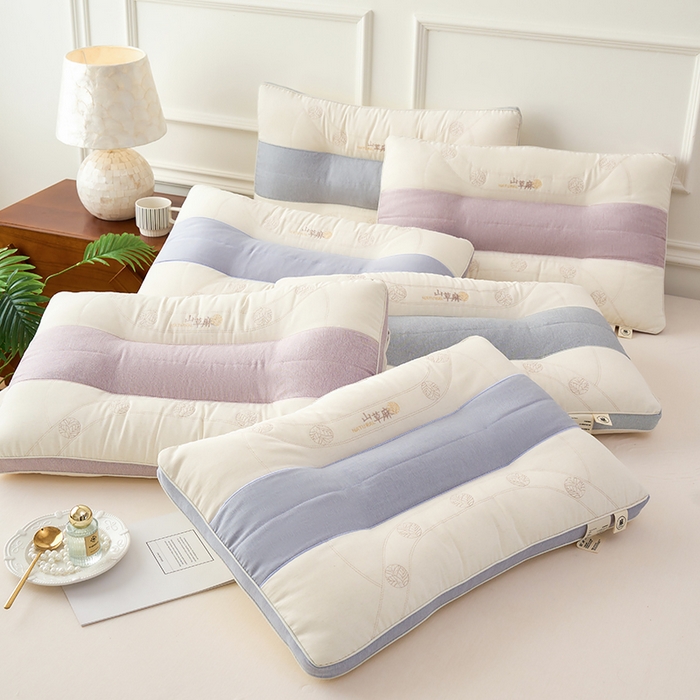 91家纺网 家纺一手货源 找家纺 （总）仁宇枕业 2026新款新品棉麻山草麻护颈枕头枕芯