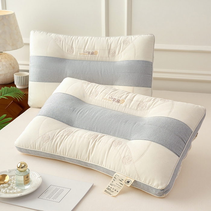 91家纺网 家纺一手货源 找家纺 （总）仁宇枕业 2026新款新品棉麻山草麻护颈枕头枕芯