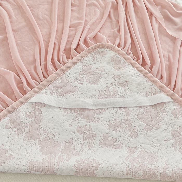 91家纺网 家纺一手货源 找家纺 （总）好儿喜家纺 2026新款A类海洋丝豆豆床裙凉席席子凉席三件套-莫奈玫瑰