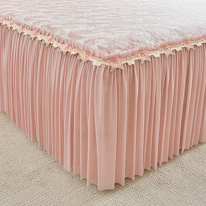 91家纺网 家纺一手货源 找家纺 （总）好儿喜家纺 2026新款A类海洋丝豆豆床裙凉席席子凉席三件套-莫奈玫瑰