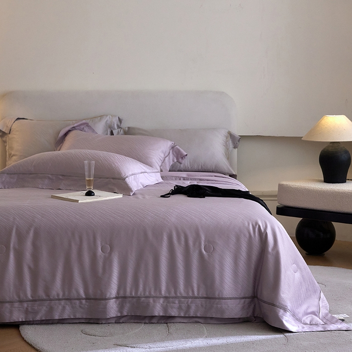 91家纺网 家纺一手货源 找家纺 （总）淼铭家纺 2026新款天丝棉提花床盖夏被夏凉被空调被四件套-半夏系列