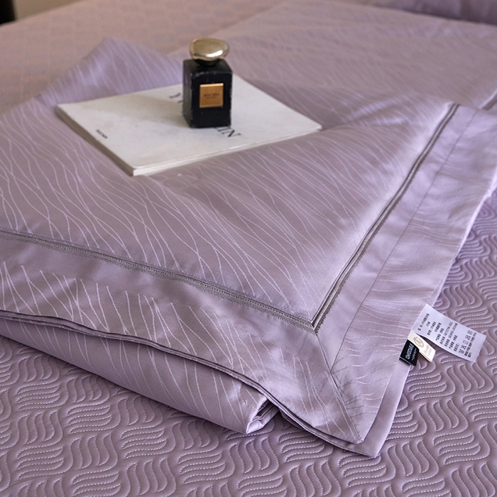 91家纺网 家纺一手货源 找家纺 淼铭家纺 2026新款天丝棉提花床盖夏被夏凉被空调被四件套-半夏系列 半夏-紫色