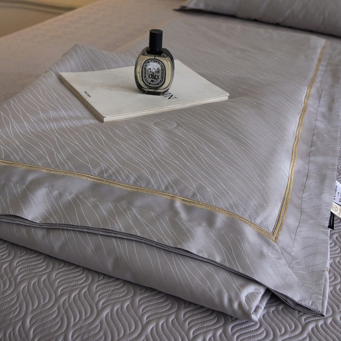 91家纺网 家纺一手货源 找家纺 淼铭家纺 2026新款天丝棉提花床盖夏被夏凉被空调被四件套-半夏系列 半夏-灰色