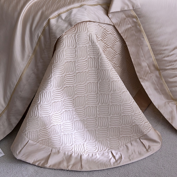 91家纺网 家纺一手货源 找家纺 淼铭家纺 2026新款天丝棉提花床盖夏被夏凉被空调被四件套-半夏系列 半夏-香槟