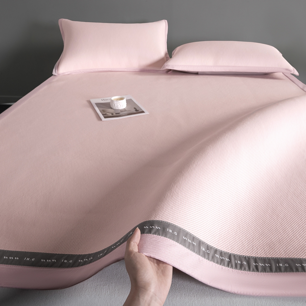 印季家纺 2026新款可水洗织带款凉感冰藤软席 粉色