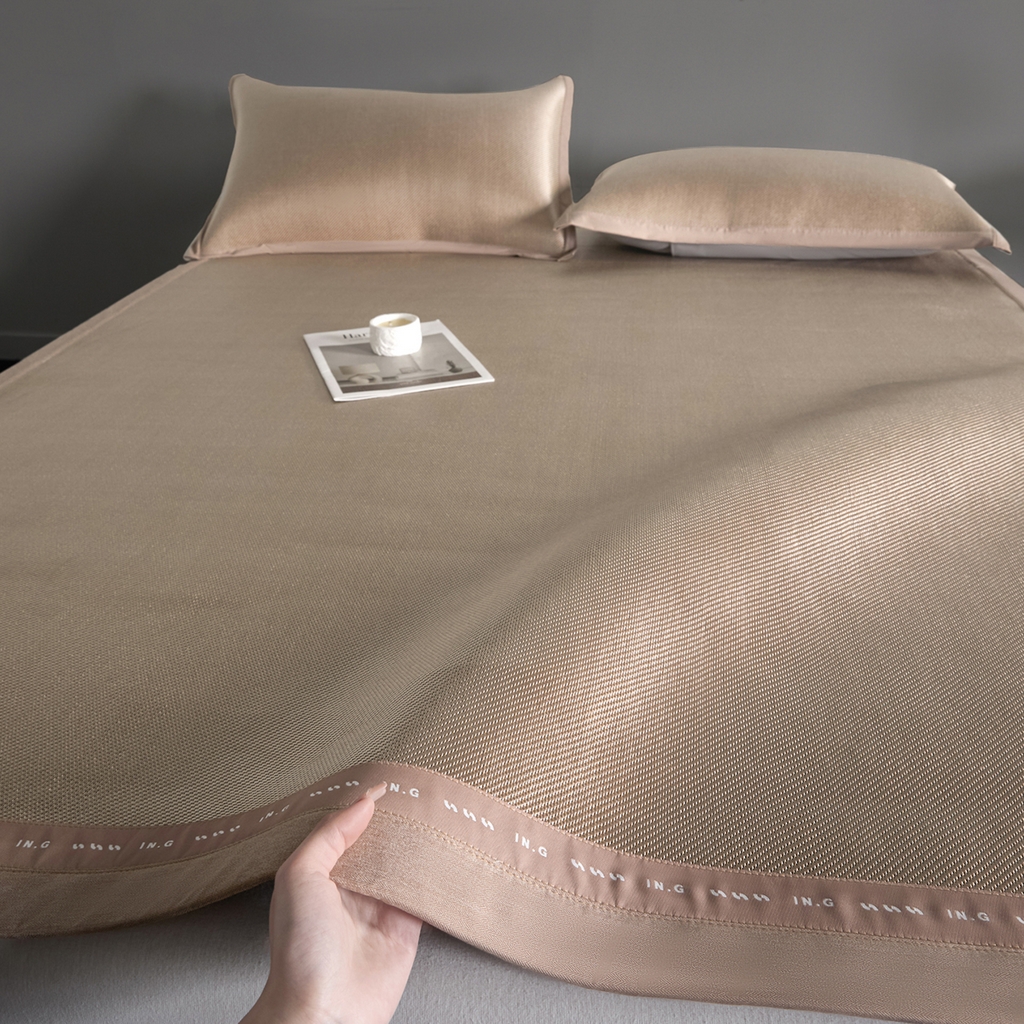 印季家纺 2026新款可水洗织带款凉感冰藤软席 金咖