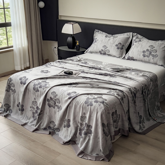 91家纺网 家纺一手货源 找家纺 （总）印季家纺 2026新款色织提花100%竹纤维床单凉席