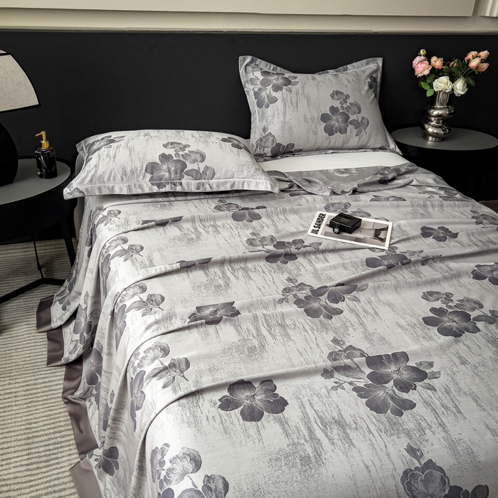 91家纺网 家纺一手货源 找家纺 （总）印季家纺 2026新款色织提花100%竹纤维床单凉席