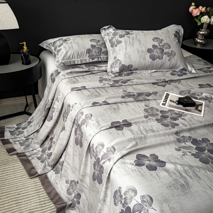 91家纺网 家纺一手货源 找家纺 （总）印季家纺 2026新款色织提花100%竹纤维床单凉席