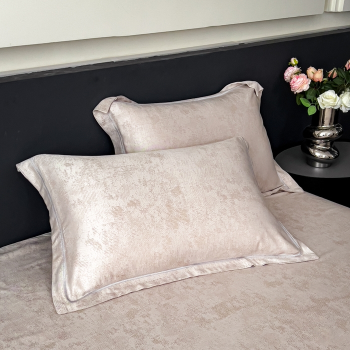 91家纺网 家纺一手货源 找家纺 印季家纺 2026新款色织提花100%竹纤维床单凉席 雾梦-浅棕茶