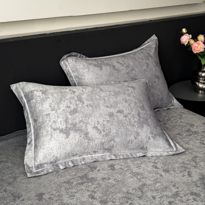 91家纺网 家纺一手货源 找家纺 印季家纺 2026新款色织提花100%竹纤维床单凉席 雾梦-乌云灰