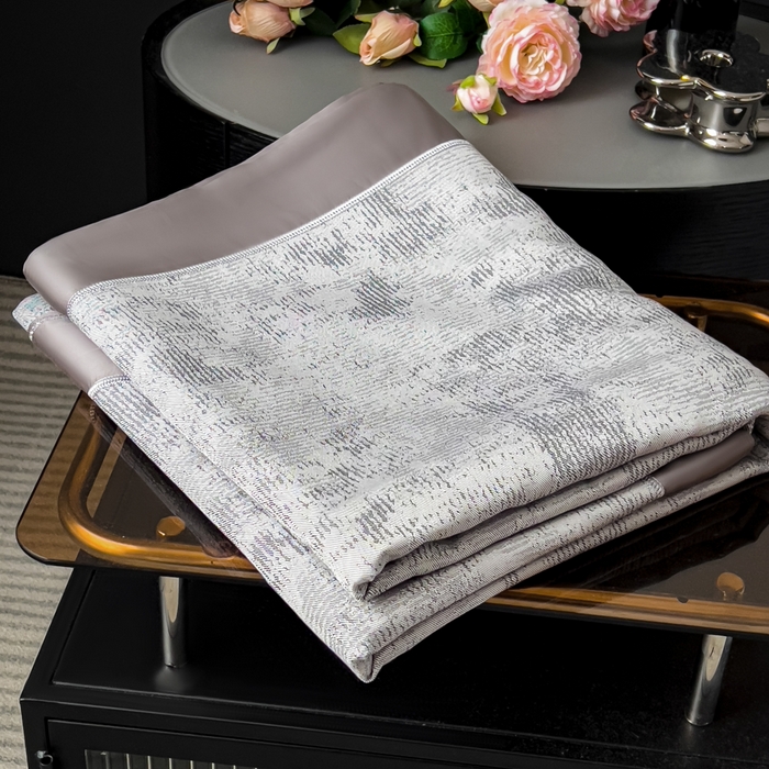 91家纺网 家纺一手货源 找家纺 印季家纺 2026新款色织提花100%竹纤维床单凉席 雾梦-乌云灰