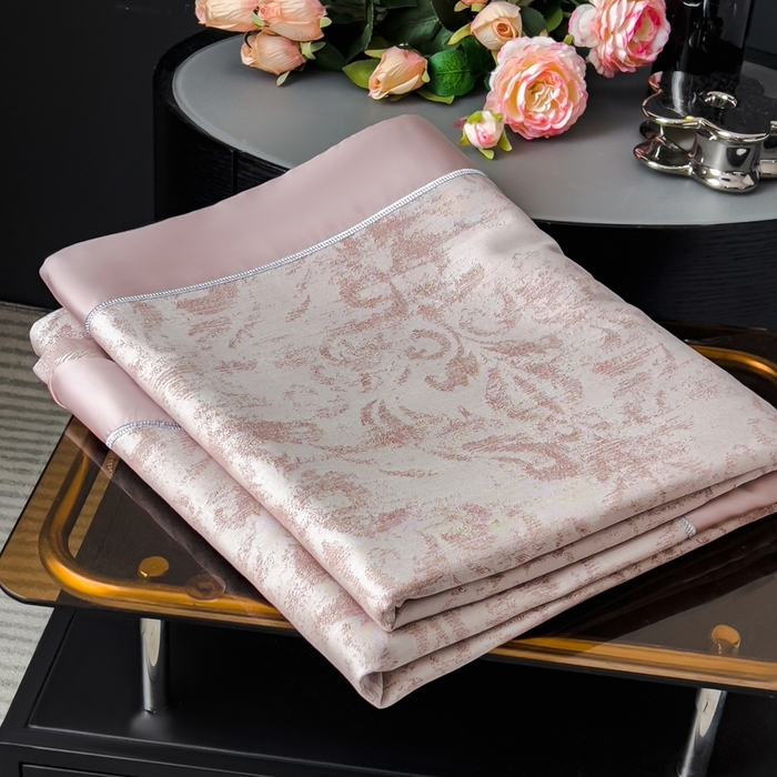 91家纺网 家纺一手货源 找家纺 印季家纺 2026新款色织提花100%竹纤维床单凉席 时光之谜-罗汉果