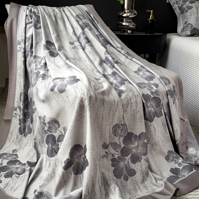 印季家纺 2026新款色织提花100%竹纤维床单凉席 璎珞-乌云灰