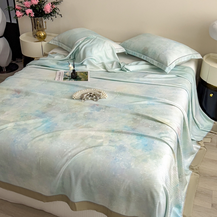 91家纺网 家纺一手货源 找家纺 （总）印季家纺 2026新款数码印花竹纤维+莱赛尔床单凉席