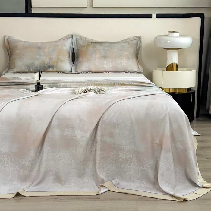 印季家纺 2026新款数码印花竹纤维+莱赛尔床单凉席 江南印象