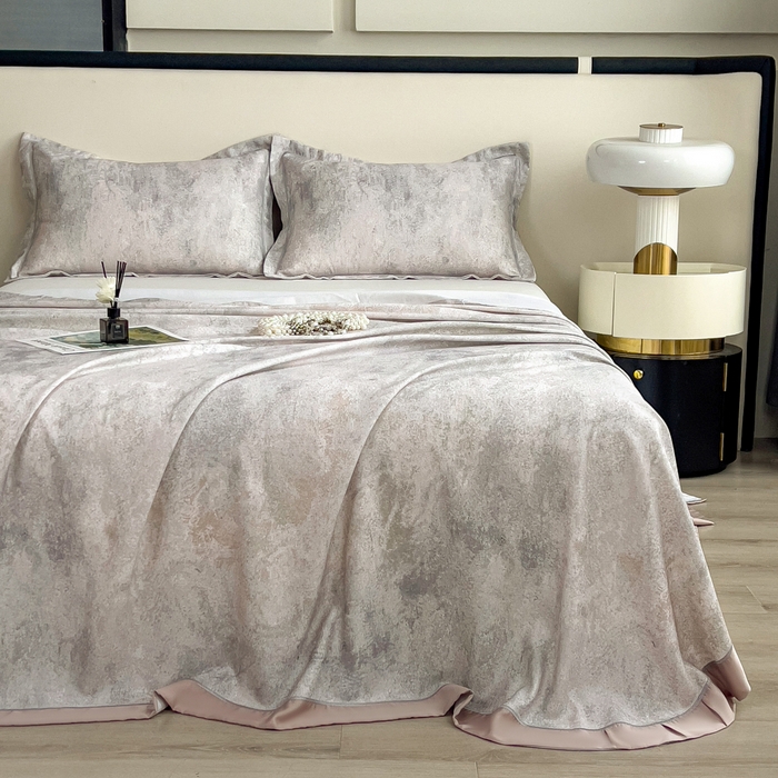 印季家纺 2026新款数码印花竹纤维+莱赛尔床单凉席 漫山