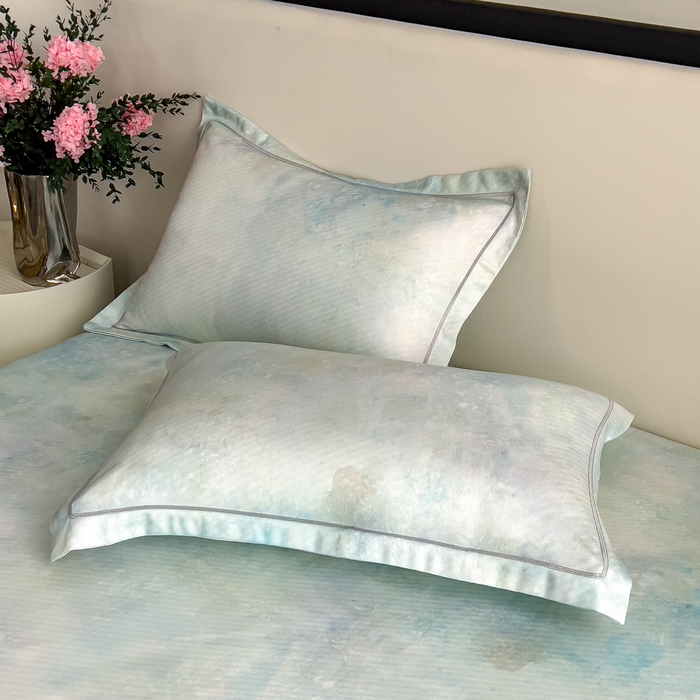 91家纺网 家纺一手货源 找家纺 印季家纺 2026新款数码印花竹纤维+莱赛尔床单凉席 春意盎然