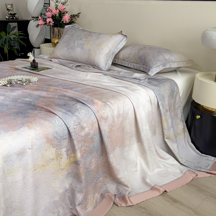 91家纺网 家纺一手货源 找家纺 印季家纺 2026新款数码印花竹纤维+莱赛尔床单凉席 五彩缤纷