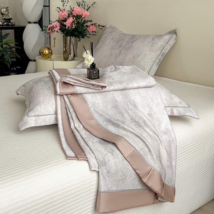 91家纺网 家纺一手货源 找家纺 印季家纺 2026新款数码印花竹纤维+莱赛尔床单凉席 漫山