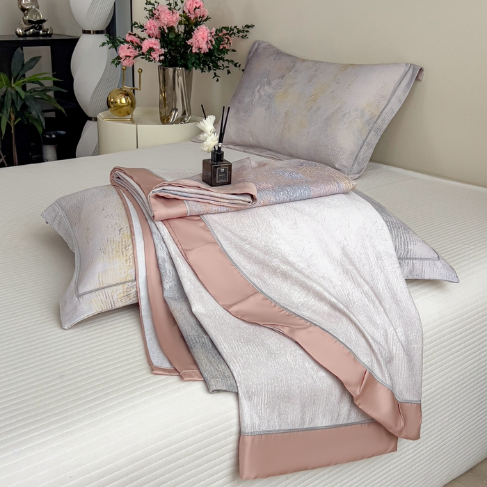 91家纺网 家纺一手货源 找家纺 印季家纺 2026新款数码印花竹纤维+莱赛尔床单凉席 五彩缤纷