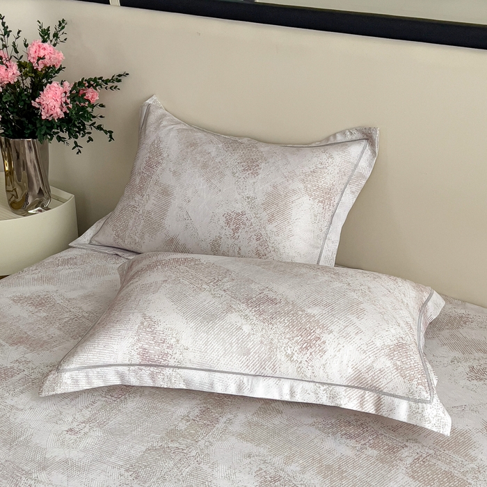 91家纺网 家纺一手货源 找家纺 印季家纺 2026新款数码印花竹纤维+莱赛尔床单凉席 情愫-米