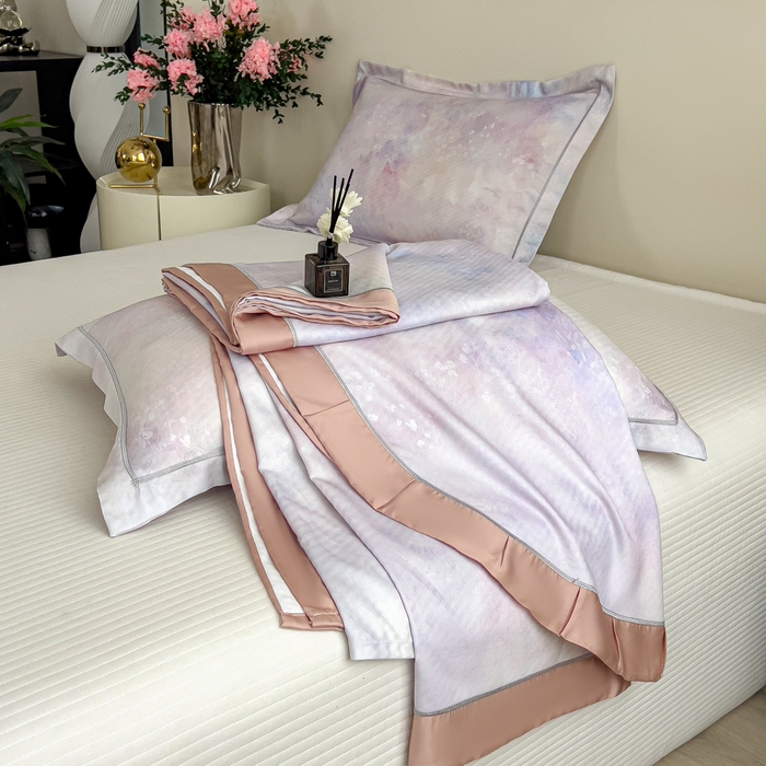 91家纺网 家纺一手货源 找家纺 印季家纺 2026新款数码印花竹纤维+莱赛尔床单凉席 花花世界