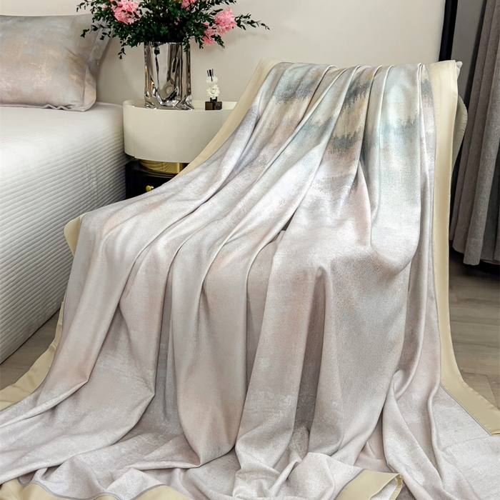 91家纺网 家纺一手货源 找家纺 印季家纺 2026新款数码印花竹纤维+莱赛尔床单凉席 江南印象