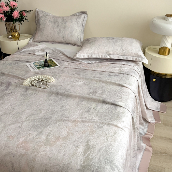 91家纺网 家纺一手货源 找家纺 印季家纺 2026新款数码印花竹纤维+莱赛尔床单凉席 漫山