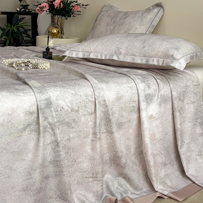 91家纺网 家纺一手货源 找家纺 印季家纺 2026新款数码印花竹纤维+莱赛尔床单凉席 漫山