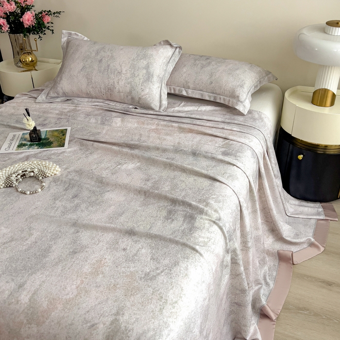 91家纺网 家纺一手货源 找家纺 印季家纺 2026新款数码印花竹纤维+莱赛尔床单凉席 漫山