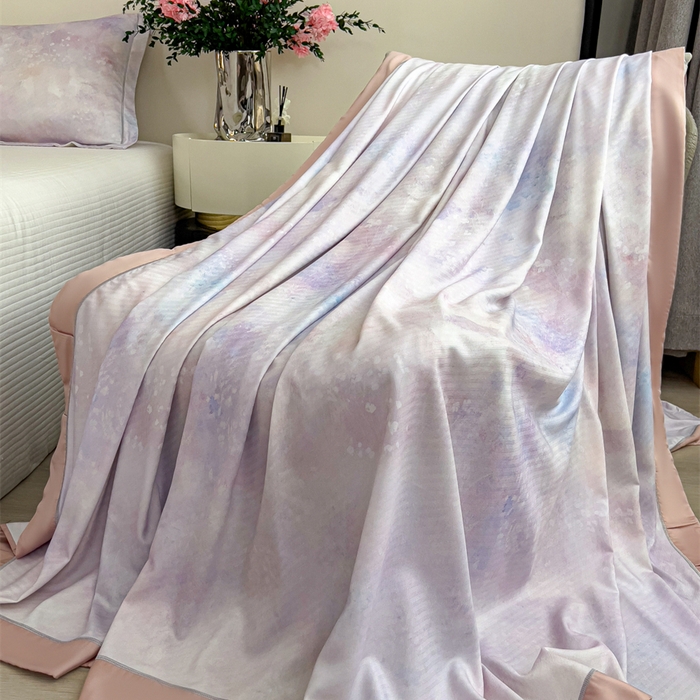 91家纺网 家纺一手货源 找家纺 印季家纺 2026新款数码印花竹纤维+莱赛尔床单凉席 花花世界