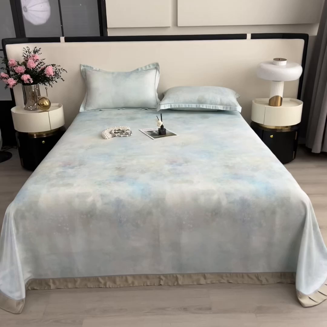 91家纺网 家纺一手货源 找家纺 （总）印季家纺 2026新款数码印花竹纤维+莱赛尔床单凉席