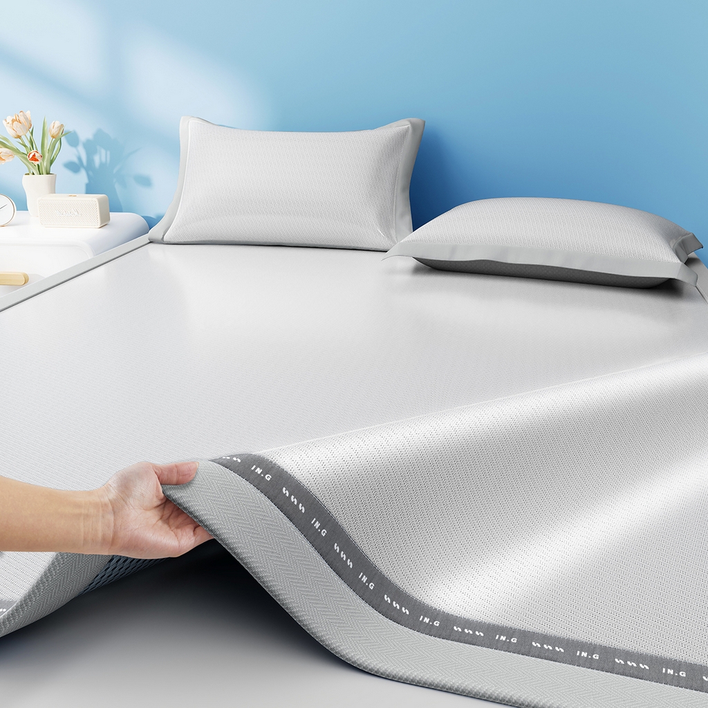 印季家纺 2026新款织带款纯色凉感丝软席 灰