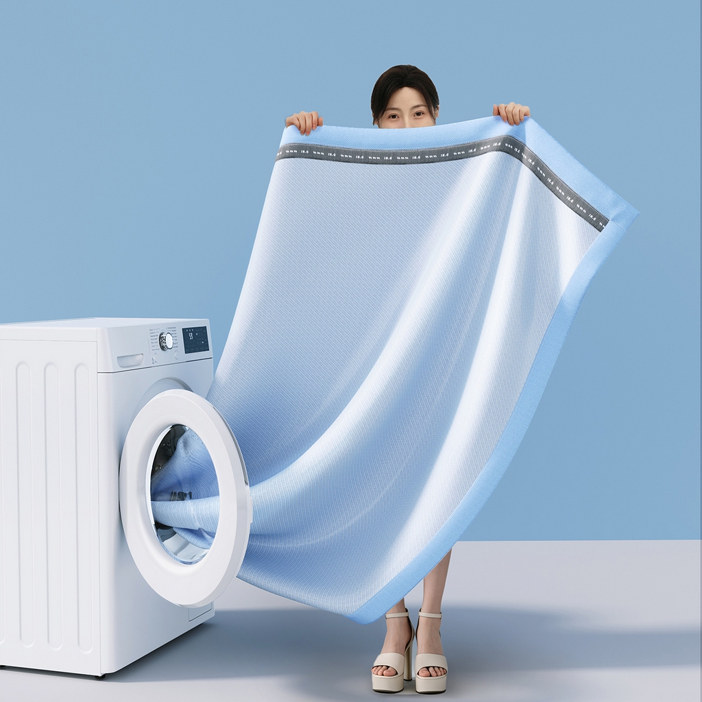 91家纺网 家纺一手货源 找家纺 印季家纺 2026新款织带款纯色凉感丝软席 蓝