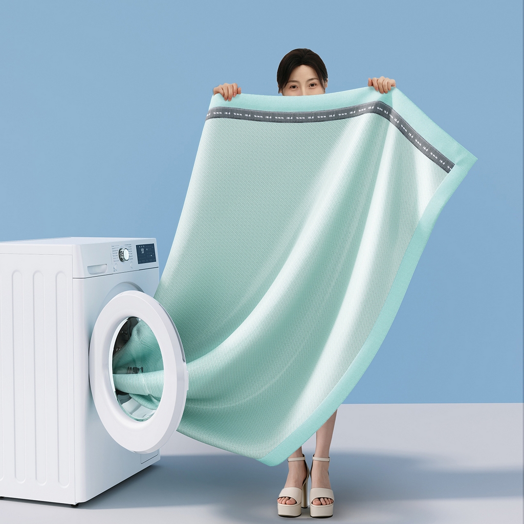 91家纺网 家纺一手货源 找家纺 印季家纺 2026新款织带款纯色凉感丝软席 绿