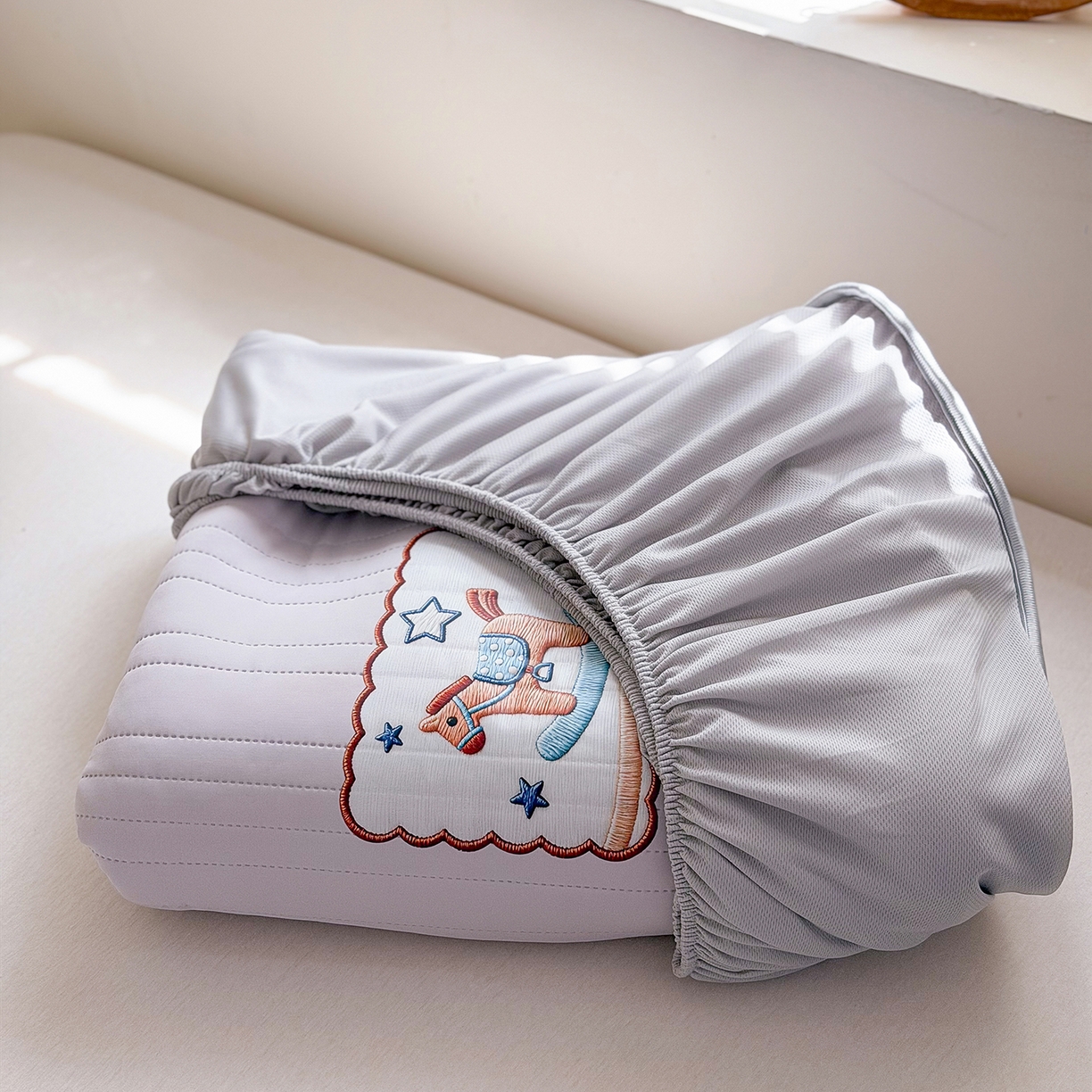 91家纺网 家纺一手货源 找家纺 TT.one 塔塔家居 2026新款A类夏日裸感凉感夏凉垫--小马系列 小马-摩卡灰