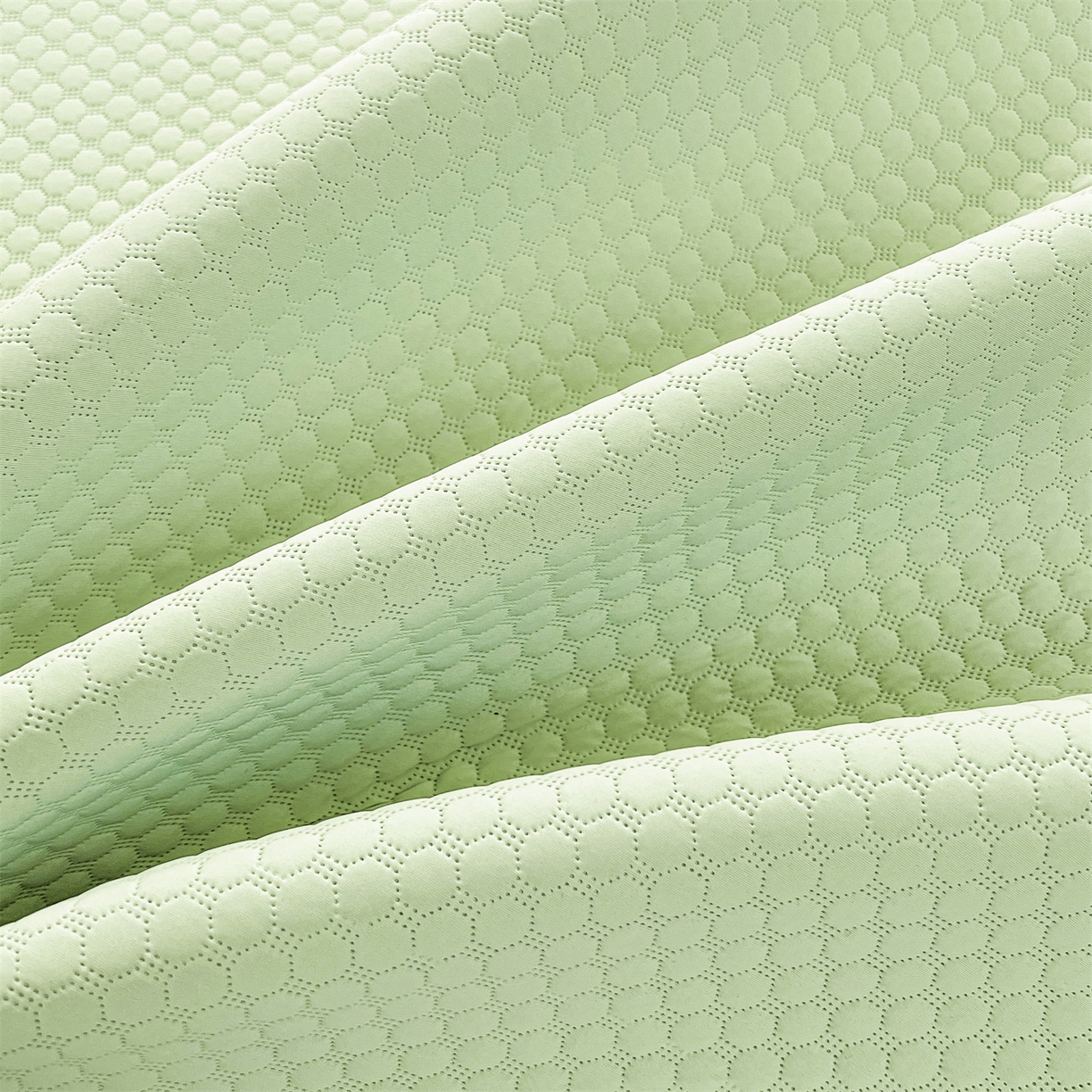 91家纺网 家纺一手货源 找家纺 雯豆家纺 2026新款A类凉感丝花边床裙款凉席席子凉席 凉感丝床裙-春辰绿