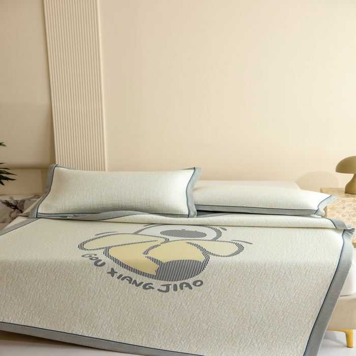 91家纺网 家纺一手货源 找家纺 （总）印季家纺 2026新款卡通大版提花冰爽凉感丝凉席席子