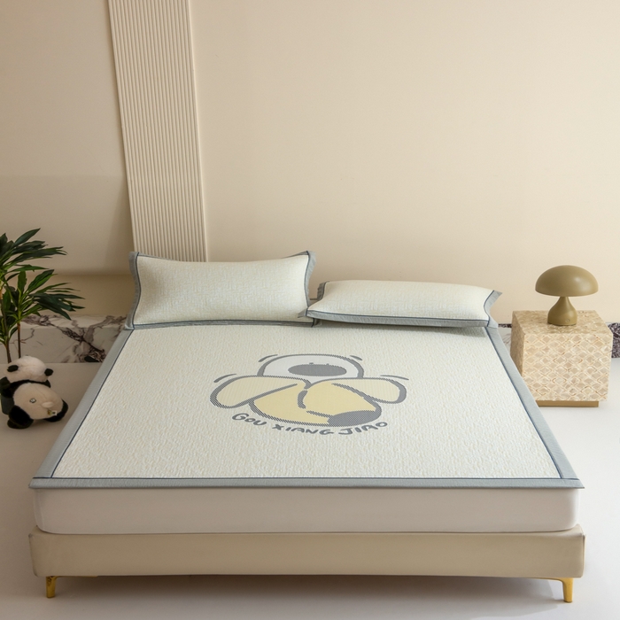 （总）印季家纺 2026新款卡通大版提花冰爽凉感丝凉席席子