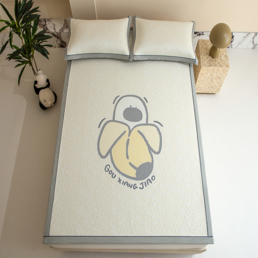 91家纺网 家纺一手货源 找家纺 （总）印季家纺 2026新款卡通大版提花冰爽凉感丝凉席席子