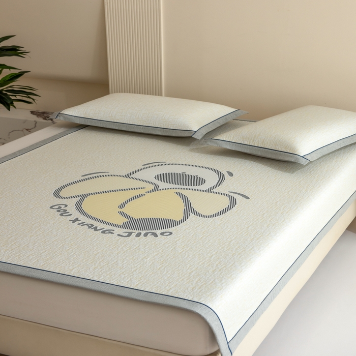 91家纺网 家纺一手货源 找家纺 （总）印季家纺 2026新款卡通大版提花冰爽凉感丝凉席席子