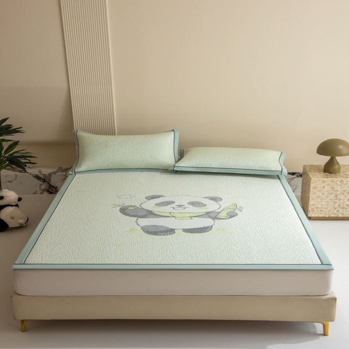 印季家纺 2026新款卡通大版提花冰爽凉感丝凉席席子 大熊猫