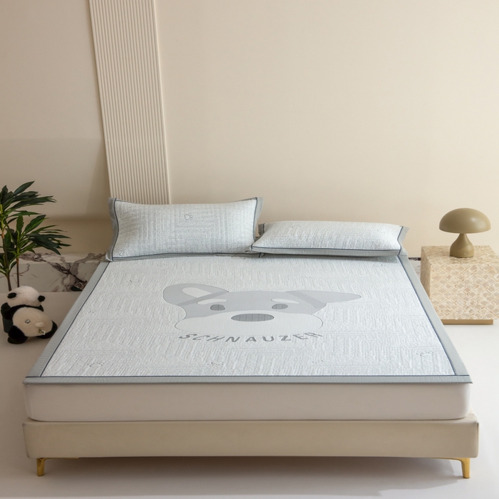 印季家纺 2026新款卡通大版提花冰爽凉感丝凉席席子 雪纳瑞