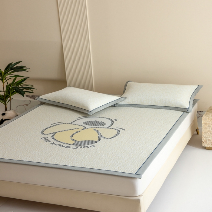 91家纺网 家纺一手货源 找家纺 （总）印季家纺 2026新款卡通大版提花冰爽凉感丝凉席席子