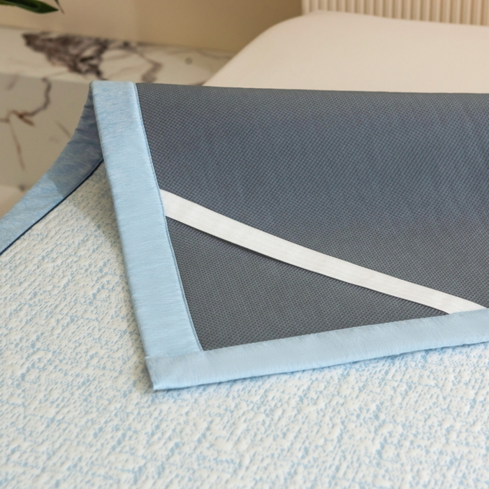 91家纺网 家纺一手货源 找家纺 印季家纺 2026新款卡通大版提花冰爽凉感丝凉席席子 大象